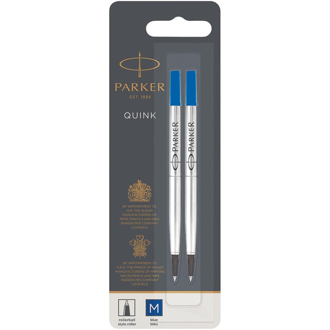 Parker - Rollerpenvulling  quink m blister 2st blauw