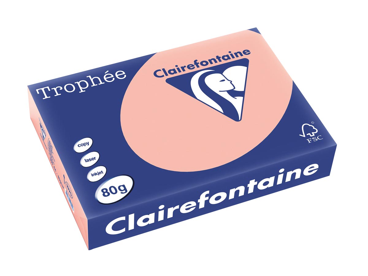 Clairefontaine - Trophée farbiges Papier, A4, 80 g, 500 Blätter, Pfirsich