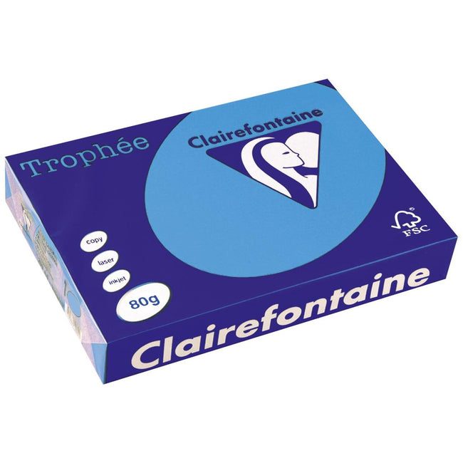 Clairefontaine - Troprophe Intens, Colored Paper, A4, 80 g, 500 feuilles, King Blue