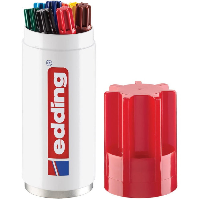 Edding - permanent marker 3000, koker van 8 stuks in geassorteerde kleuren