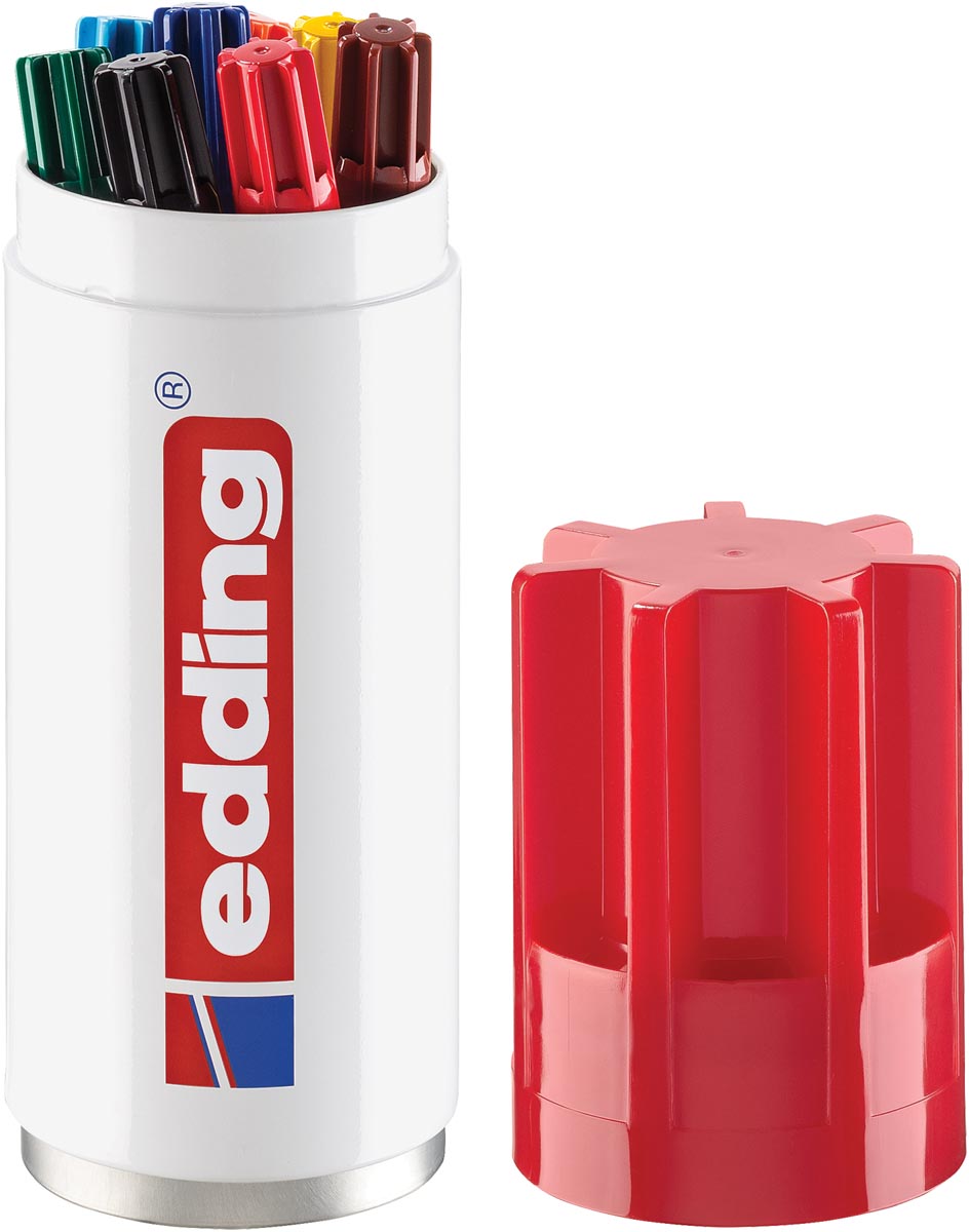 Edding -  permanent marker 3000, koker van 8 stuks in geassorteerde kleuren