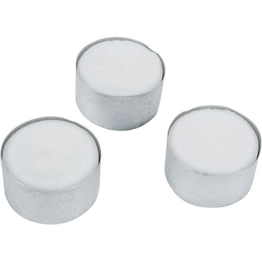 Confortable - Cyy Trendy Tealights 8h, blanc, paquet de 50 pièces