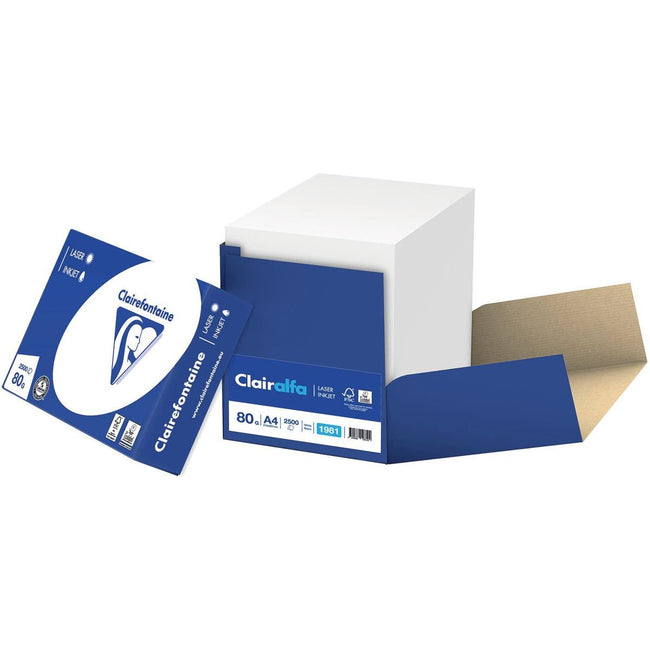 Clairefontaine - Clairalfa Print Paper Ft A4, 80 g, 2500 Boîte à feuille