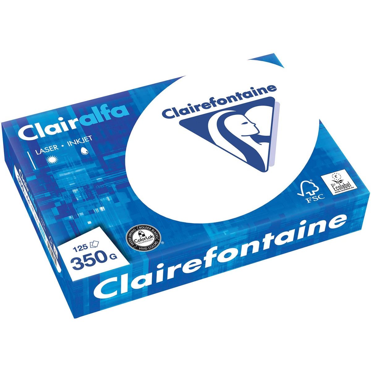 Clairefontaine - Papier de présentation Clairalfa ft A4, 350 g, paquet de 125 feuilles