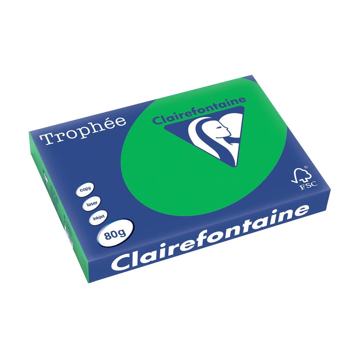 Clairefontaine - Troprophe Intens, Colored Paper, A3, 80 g, 500 feuilles, Bijartgroen