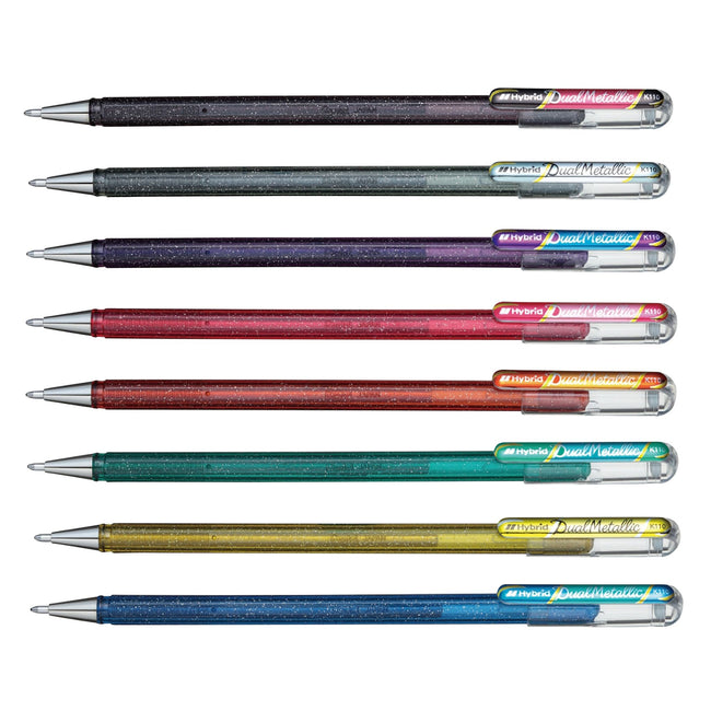 Pentel -  Gelschrijver  k110 dual m metallic 48st ass