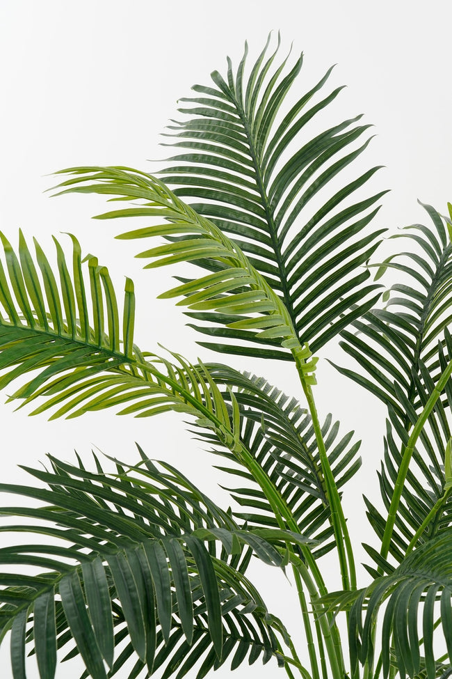Mica Decorations -  Kunstplant mica areca palm in pot groen | 2 stuks