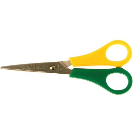 Westcott - Ciseaux Bouhon Inox 14 cm, pour gauchers, jaune/vert, avec pointe pointue