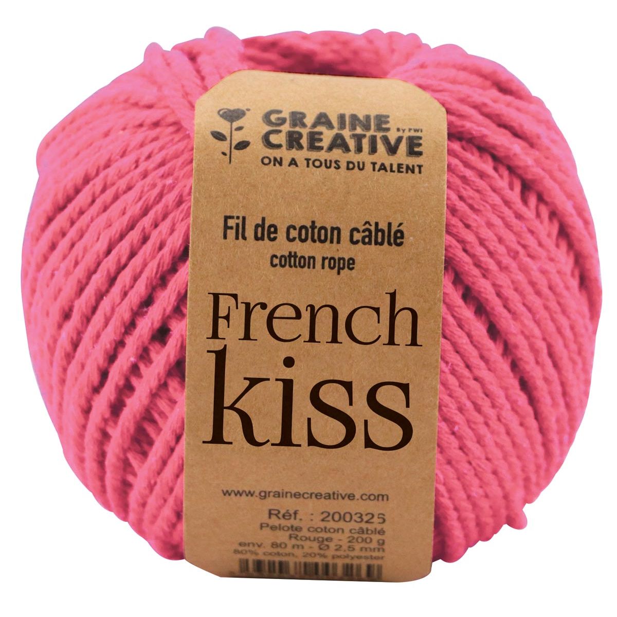 Graine Créative -   Macramé touw, ft 2,5 mm x 80 m, roze