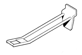 Klika -  Slatwallhaken dubbel 100mm wit kunststof