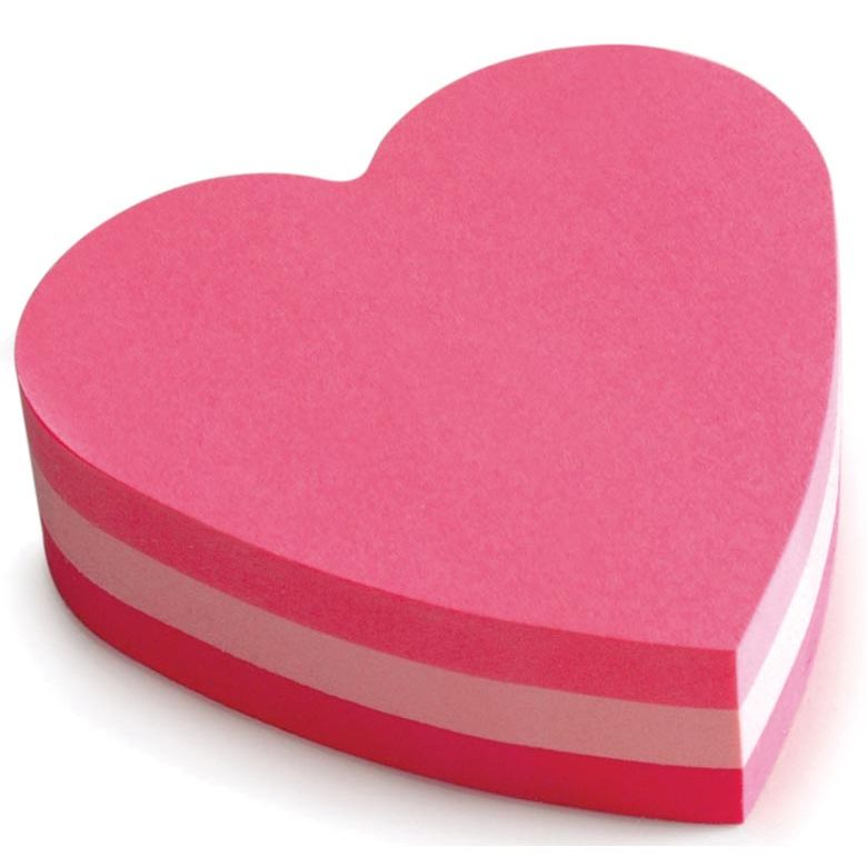 Post-it - Bloc mémo Formes 2007 70x70mm cube coeur rose