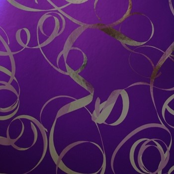 Klika -  Cadeaupapier Geschenkpapier Metallic silver ribbon mat violet 30 cm