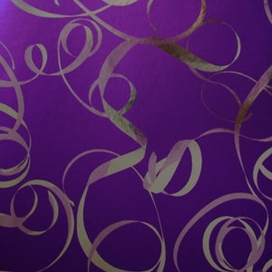 Klika -  Cadeaupapier Geschenkpapier Metallic silver ribbon mat violet 30 cm