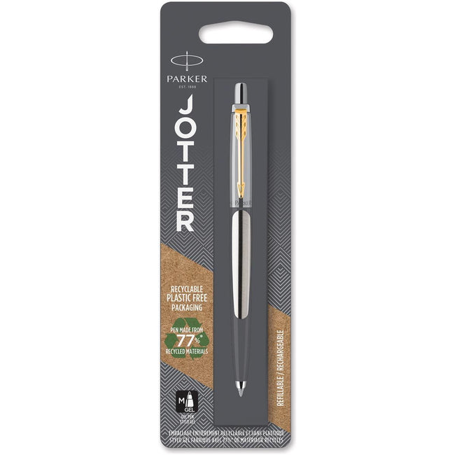 Parker - Jotter Gelroller en acier inoxydable GT, sur blister