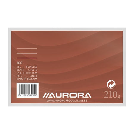 Aurora - Systemkarte 150x100mm Linie mit roter Kopflinie 210gr weiß 100 Blatt