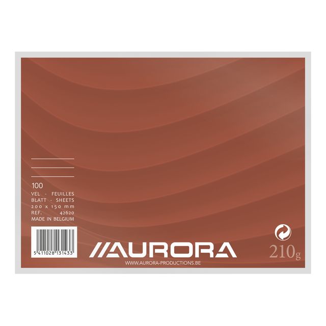 Aurora - Systemkarte 200x150mm Linie mit roter Kopflinie 210gr weiß 100 Blatt | 5 Stück