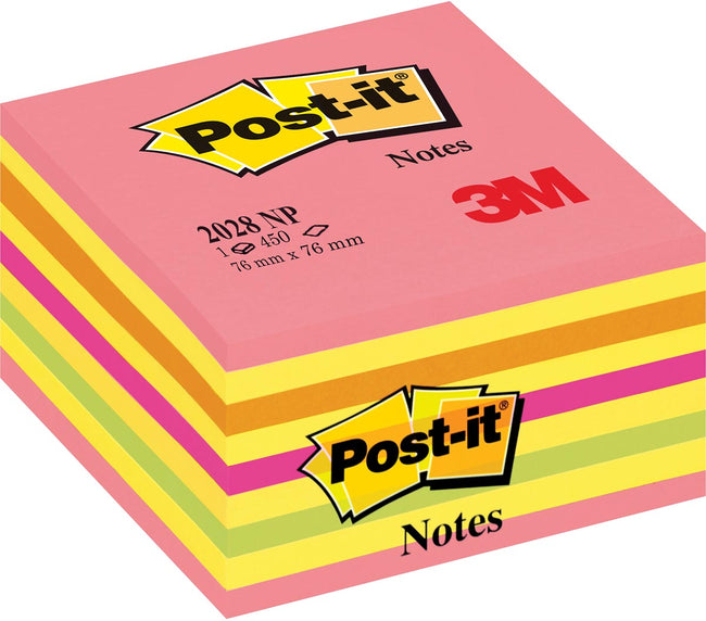 Post-It-Notes-Würfel, 450 Blatt, Ft 76 x 76 mm, rosa-gelbe Farbtöne