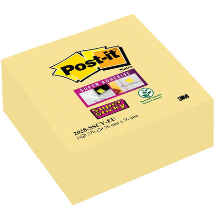 Post-it - Cube de notes super adhésives, 270 feuilles, pi 76 x 76 mm, jaune