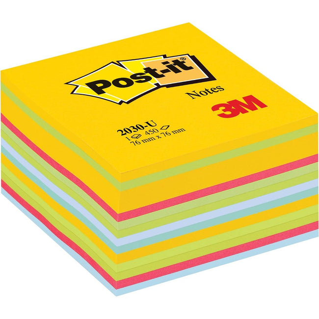 Post-it - Bloc mémo 2030 76x76mm cube ultra assorti