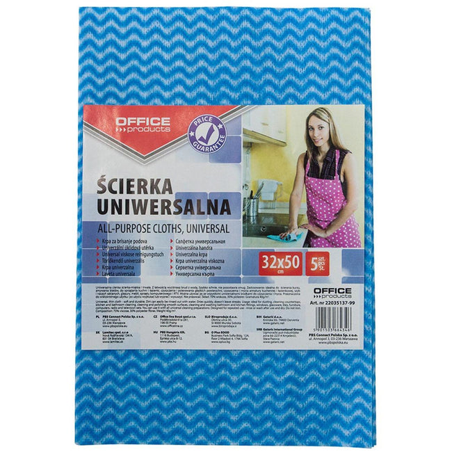BUREAU - produits lingettes ménagères, 32 x 50 cm, coloris assortis, lot de 5