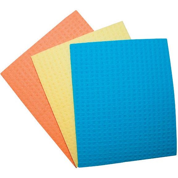 BUREAU - produits chiffons éponges, pi 16 x 18 cm, couleurs assorties, paquet de 3
