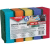 BUREAU - produits éponge à récurer, pi 6,2 x 9,6 cm, paquet de 5 couleurs assorties