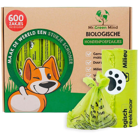 Mr. Green Mind -   hondenpoepzakjes Bio, groen, doos van 600 stuks