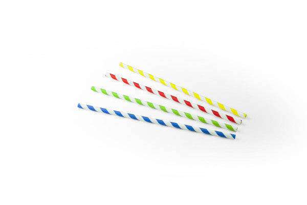 paille à boire bande de papier assortie ø6mm x 230mm 100 pièces