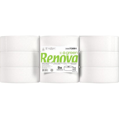 Renova -   Green toiletpapier , 2-laags, 250 meter, pak van 9 rollen