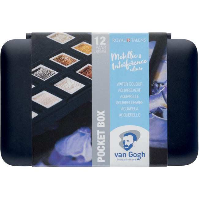 Van Gogh - Van Gogh Aquarel Farbe, Taschenbox mit 12 Nickerchen, Metallic- und Interferenzfarben