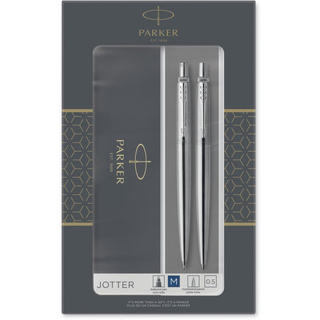 Parker - Stylo à bille et porte-mine Jotter acier inoxydable CT medium 2 pièces
