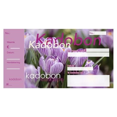 Klika - Cadeaubon bedrukt met crocus 50 stuks