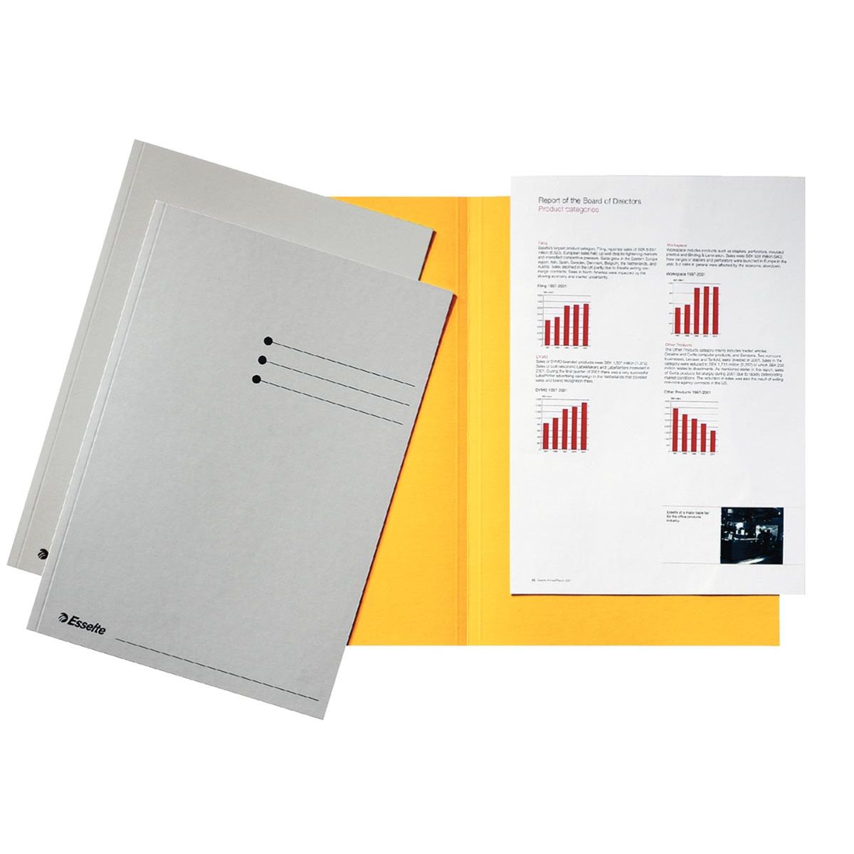 Esselte -  dossiermap grijs, karton van 180 g/m², pak van 100 stuks