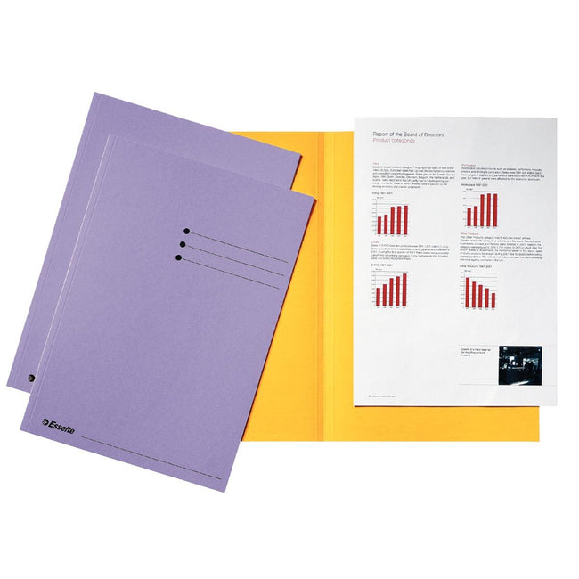 Esselte - dossier lilas, carton de 180 g/m², paquet de 100 pièces