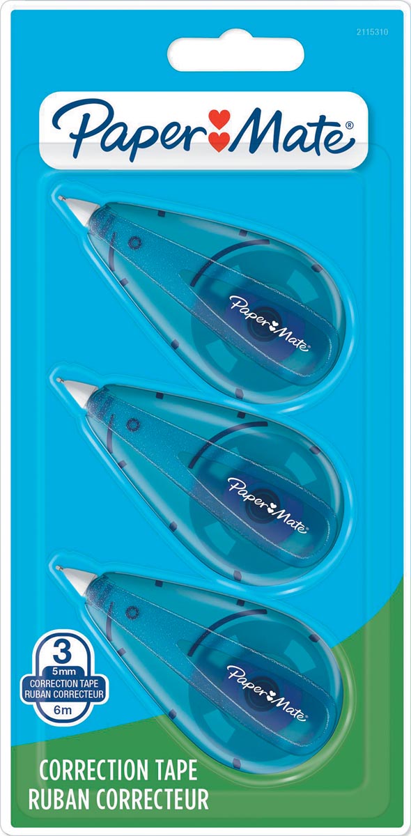 Paper Mate - Rouleau correcteur, blister de 3 pièces