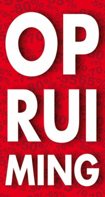 Klika - Billet de vitrine thème DESTOCKAGE 50x94cm rouge