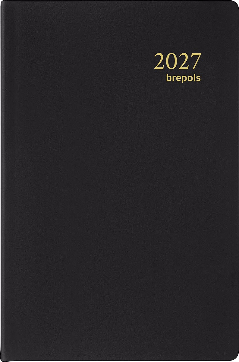 Brepols -   agenda Delta Seta 6-talig, zwart, 2027