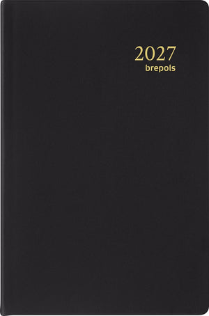 Brepols -   agenda Delta Seta 6-talig, zwart, 2027