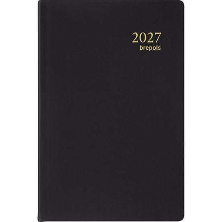 Brepols -   agenda Delta Seta 6-talig, zwart, 2027