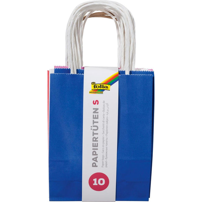 Folia -   papieren kraft zak, 110-125 g/m², geassorteerde kleuren, pak van 10 stuks