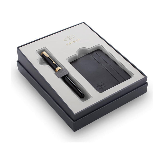 Parker - Fountaine Sonnet Box Strepain + porte-carte, Black GT