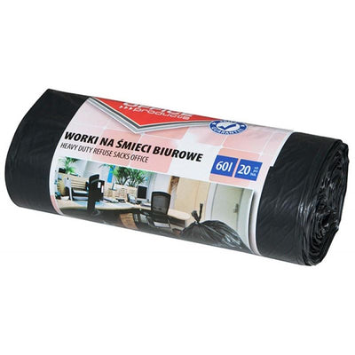OFFICE products -   vuilniszak, LDPE, 22 micron, 60 liter, zwart, rol van 20 stuks