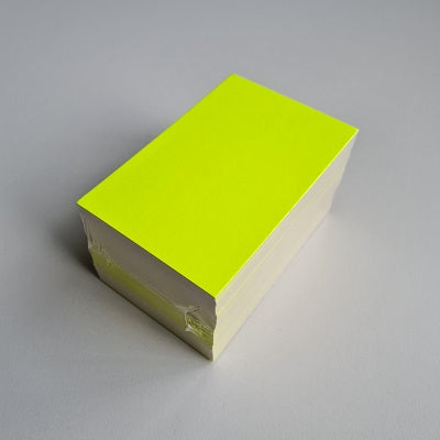 Klika - Carte de prix vierge jaune fluo 8x12cm100pcs 10 pièces