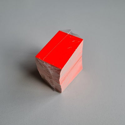 Klika - Carte de prix vierge rouge fluor 4x6 cm 100 20 pièces