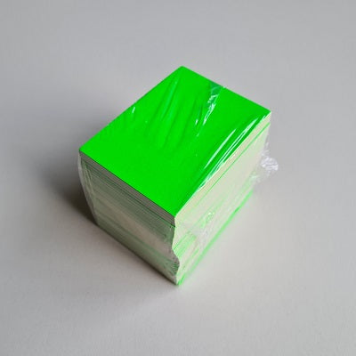 Klika - Carte de prix vierge vert fluo 6x8cm 100 13 pièces