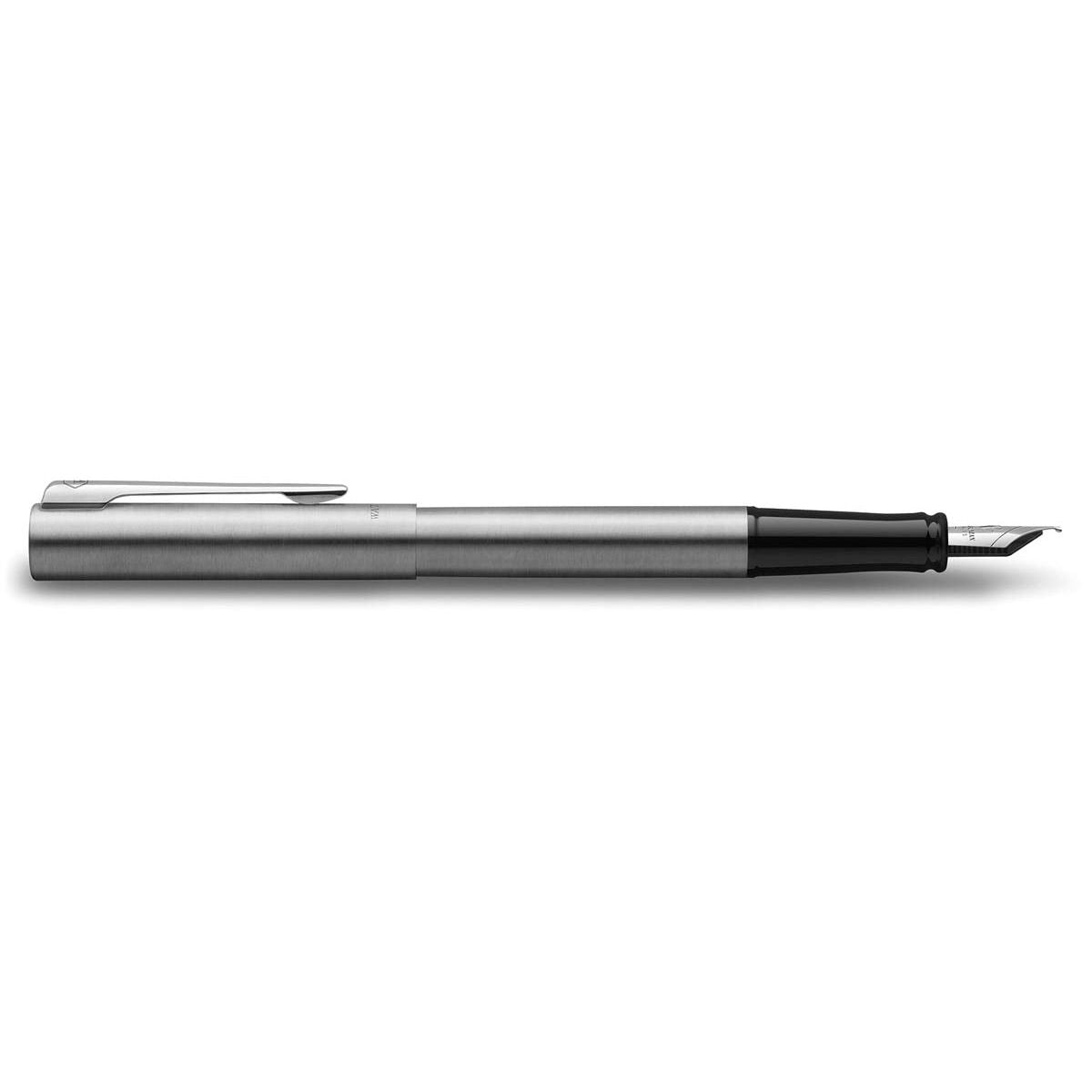 Waterman - Stylo Plume Allure Chrome pointe fine, comprenant 6 cartouches d'encre, sous blister