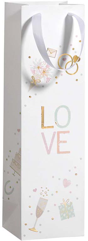 Klika -  Geschenkzak Love, voor fles, 11 x 38 x 11 cm