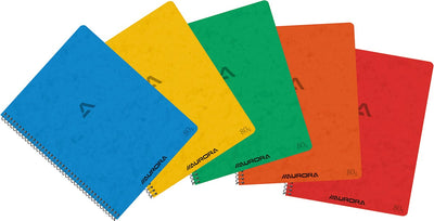 Aurora -  Writing 80 spiraalschrift, ft 21 x 16,5 cm, 120 bladzijden, commercieel geruit