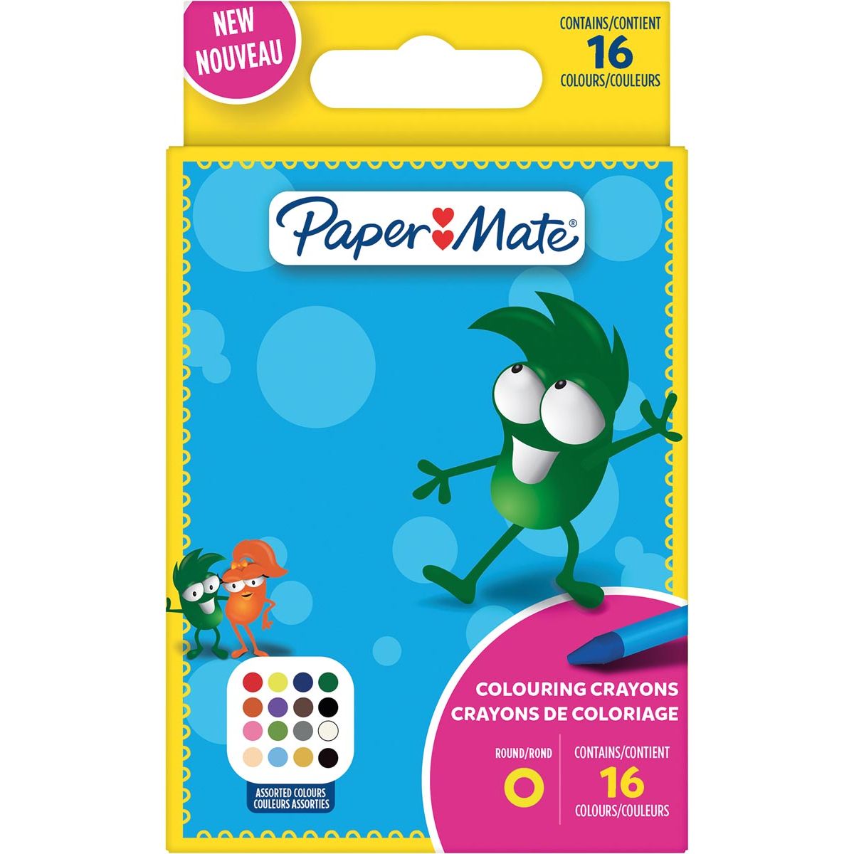 Paper Mate - Waskrijt, cloque de 16 pièces