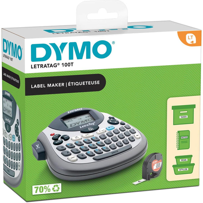 Dymo - Imprimante d'étiquettes LetraTag 100T portable qwerty 12mm argent